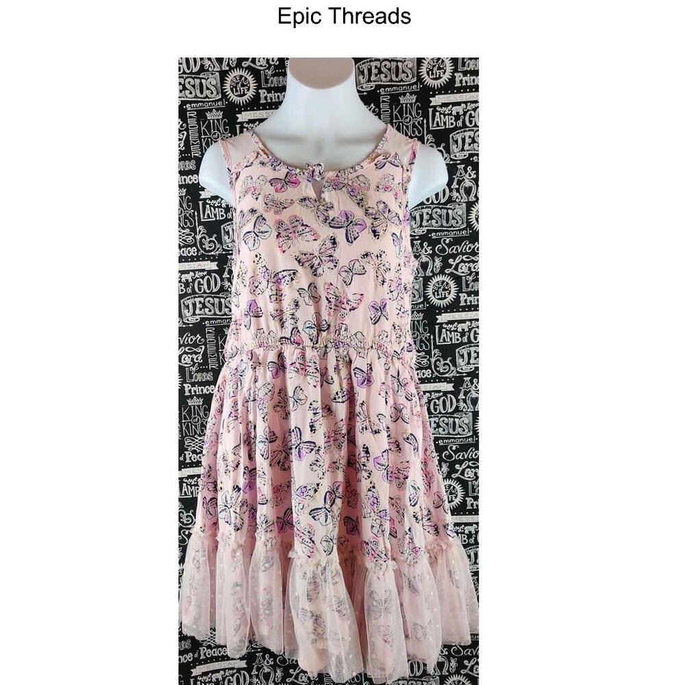 Epic Threads Butterflies Pink Sleeveless Dress Size XL
